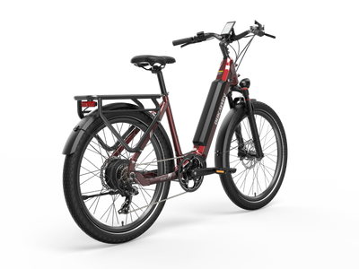 Dukawey FUGL3.0 red commuter electric bike side rear view